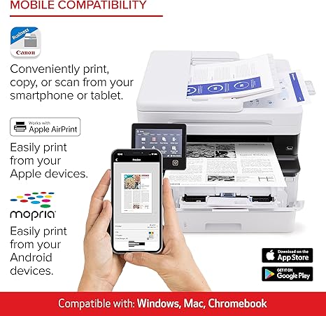 Canon imageCLASS MF465dw - Monochrome, All-in-One with Scanner, Copier, Fax, Home or Office, White